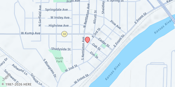 Map showing Vaughn-Trent Community Services Inc. at 300 Oak St B, Bonner Springs, KS