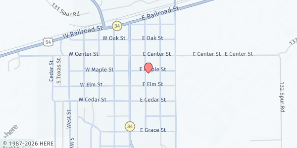 Map showing Bucklin Food Pantry at 204 S Ford Ave, Bucklin, KS