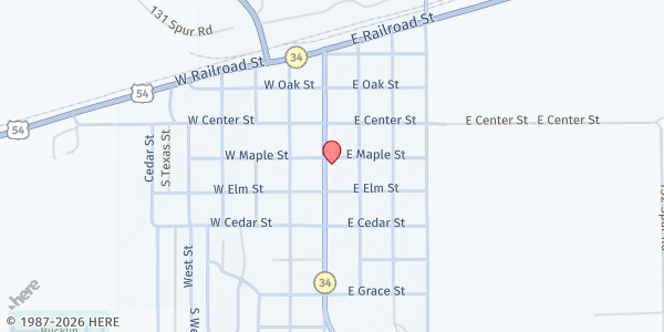 Map showing Bucklin United Methodist Church at 204 S Main St, Bucklin, KS
