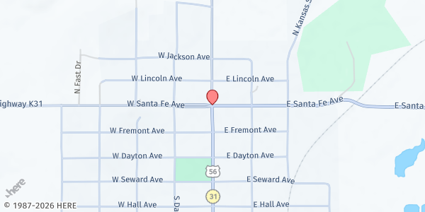 Map showing The Federated Church of Burlingame at , Burlingame, KS