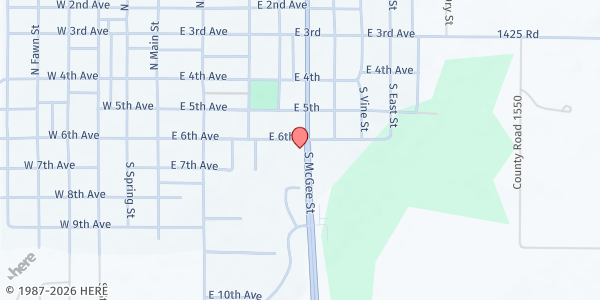 Map showing Caney Valley Agape Network at 412 E 6th Ave, Caney, KS