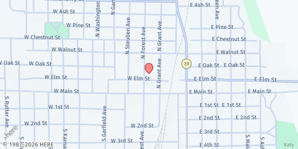Map showing Neighbor 2 Neighbor – First Baptist Church at 118 North Forest Avenue, Chanute, KS
