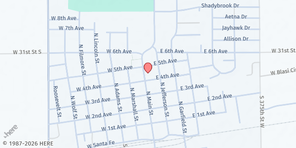 Map showing Cheney Senior Center at 516 N Main St, Cheney, KS