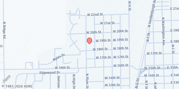 Map showing Wellington Free Will Baptist Church at Wellington Free Will Baptist Church, City of Wellington, KS