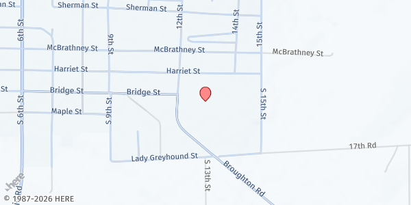 Map showing Clay Center United Methodist Church at 205 S 12th St, Clay Center, KS