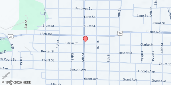 Map showing St Paul's Episcopal Church at 6th St &, Clay Center, KS
