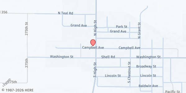 Map showing St. John Food Pantry at 204 N High St, Clyde, KS