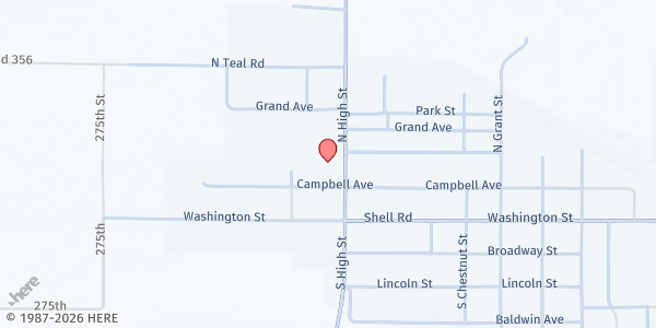 Map showing St John the Baptist Catholic Church at 212 N High St, Clyde, KS