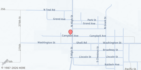 Map showing St. John the Baptist Catholic Parish at 204 N High St, Clyde, KS