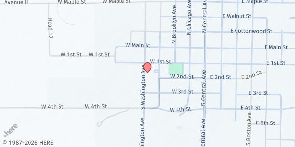 Map showing Comanche County Health Department at Comanche County Health Department, Coldwater, KS