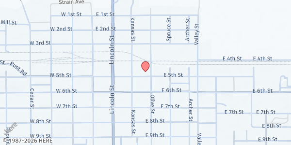 Map showing Manna House of Prayer – Helping Hands at 323 E 5th St, Concordia, KS