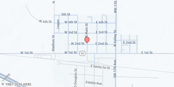 Map showing Cunningham Community Hands of Hope at , Cunningham, KS