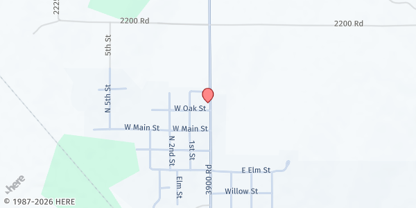 Map showing Dearing Christian Church at 302 S. Independence, Dearing, KS