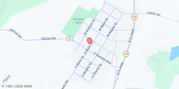 Map showing Eastern Cowley Co. Resource Center at 107 S Main St, Dexter, KS