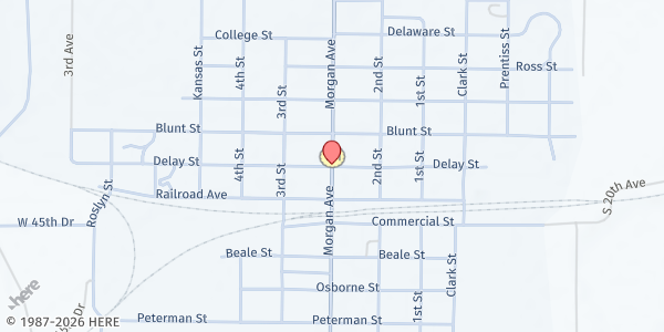 Map showing Downs Food Bank at , Downs, KS