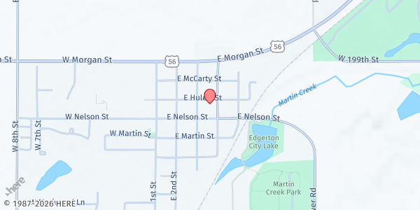 Map showing Edgerton United Methodist Church at 300 E 4th, Edgerton, KS