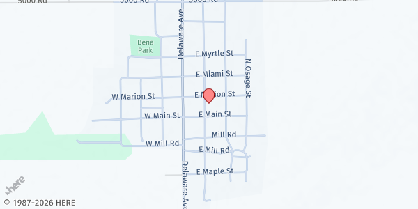 Map showing Crosstimbers Community Food Pantry at 115 North Labette Street, Edna, KS