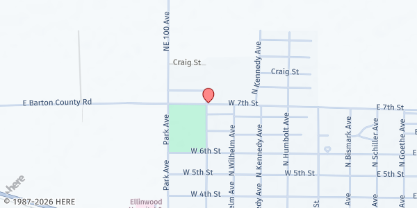 Map showing Immanuel United Church of Christ at 701 N. Fritz Ave., Ellinwood, KS