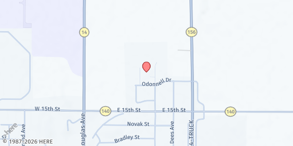 Map showing Ellsworth County Medical Center at 1604 Aylward Avenue, Ellsworth, KS