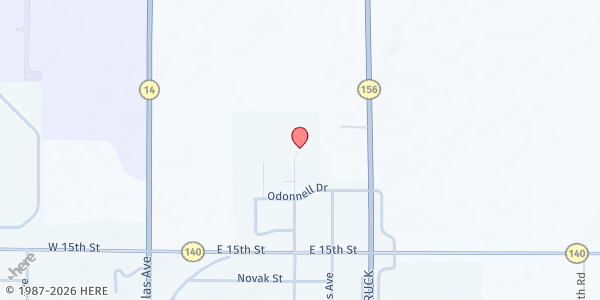 Map showing First United Methodist Church at 1604 Aylward Ave, Ellsworth, KS