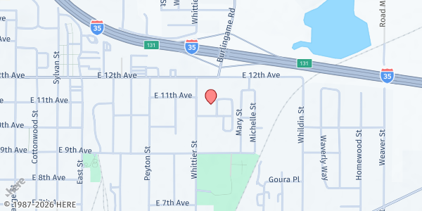 Map showing Emporia Rescue Mission – Abundant Harvest Soup Kitchen at 1028 Whittier, Emporia, KS
