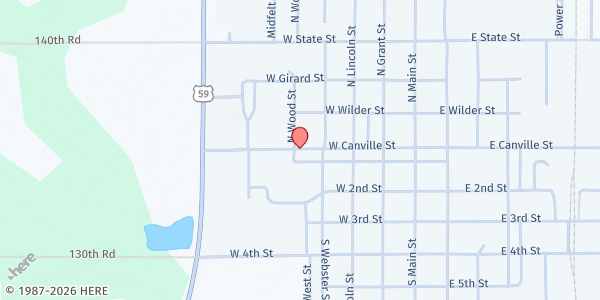 Map showing Erie Federated Church Food Pantry at , Erie, KS