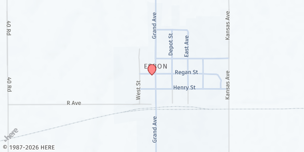 Map showing Esbon Community Center at 405 Grand Avenue, Esbon, KS