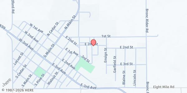 Map showing New Life Church at 112 Mineral Street, Eskridge, KS