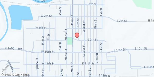 Map showing Eudora Public Library Cruising Cupboard at 14 E. 9th St., Eudora, KS
