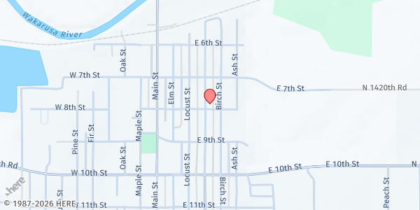 Map showing St. Paul's United Methodist Church at 738 Church St., Eudora, KS
