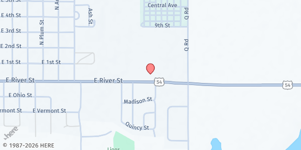 Map showing Eureka Area Ministerial Alliance Food Pantry at 1710 E. River St., Eureka, KS