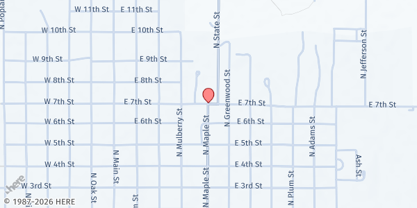 Map showing Eureka Area Ministerial Alliance TEFAP Distribution Site at , Eureka, KS