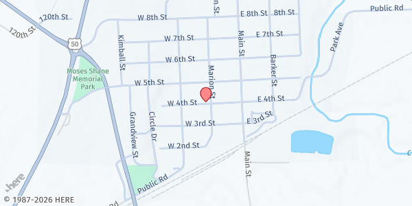 Map showing Florence United Methodist Church at , Florence, KS