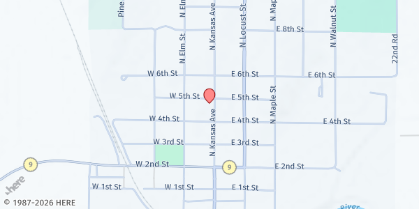 Map showing Frankfort UMC Food Pantry at 410 N. Kansas Ave., Frankfort, KS