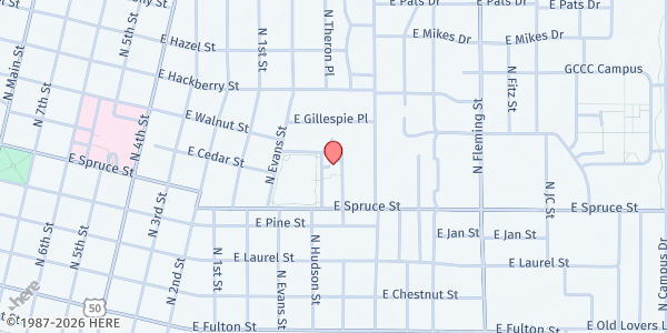 Map showing Catholic Charities of Southwest Kansas Garden City at 705 Ballinger St, Garden City, KS