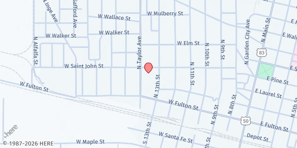 Map showing Genesis Family Health - Garden City at 712 St John St, Garden City, KS