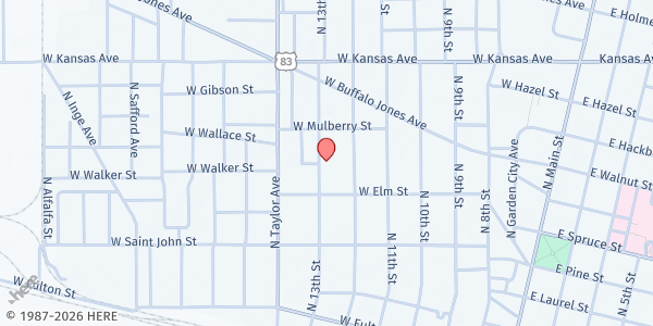 Map showing The Community, Inc. - Garden City at 614 N 13th St, Garden City, KS