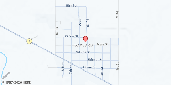 Map showing City of Gaylord - Farmers National Bank Annex at 500 Main, Gaylord, KS