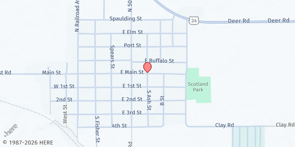 Map showing Glasco Community Food Bank at East Main Street, Glasco, KS