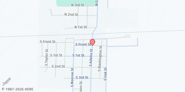 Map showing Grinnell Senior Center at 105 S Adams, Grinnell, KS