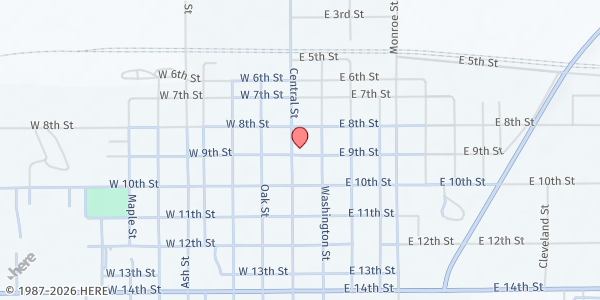 Map showing Harper Senior Center at 821 Central St., Harper, KS