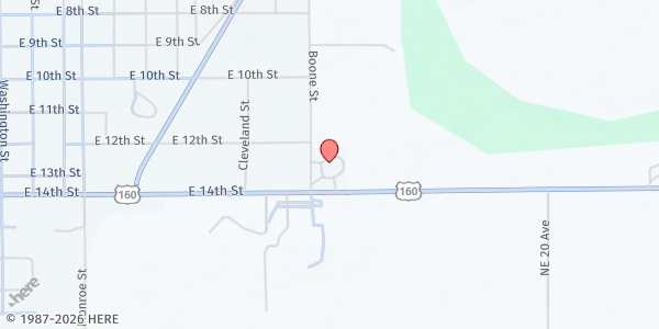 Map showing Harper United Methodist Church at 1268 E 14th St, Harper, KS