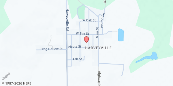 Map showing Harveyville United Methodist at 371 Wabaunsee St., Harveyville, KS