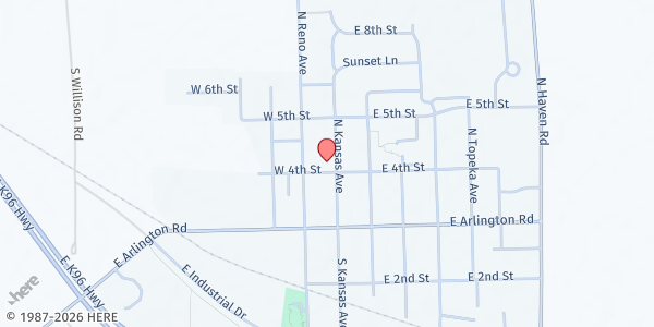 Map showing Haven Food Pantry at 201 N. Kansas Ave., Haven, KS