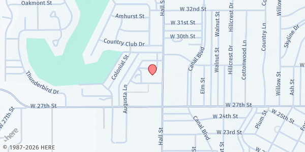Map showing Hays Plaza Apartments at 1005 West 28th Street, Hays, KS