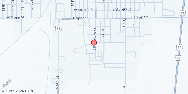 Map showing Family Resource Exchange Inc. at 5 S Broadway St, Herington, KS