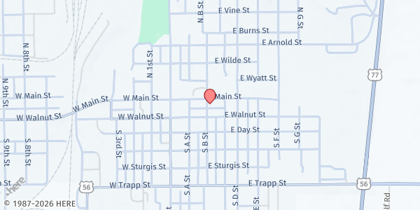 Map showing Parsonage Christian Church at 201 E Main St, Herington, KS