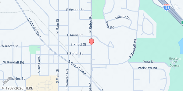 Map showing Hesston Resource Center at , Hesston, KS