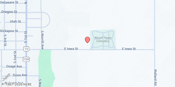 Map showing Eternal Hope at 410 E Iowa, Hiawatha, KS