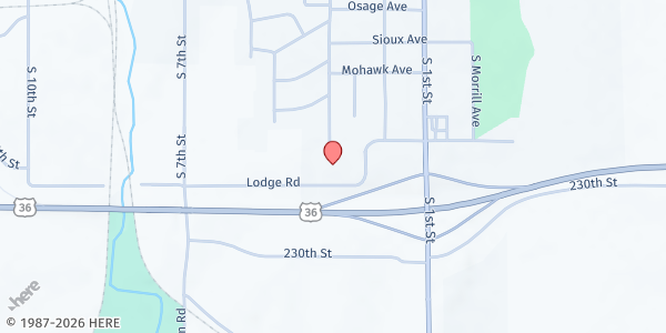 Map showing North Brown County Food Pantry at 210 Lodge Rd, Hiawatha, KS